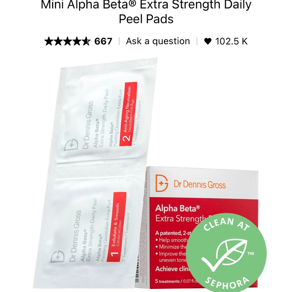 🆕 Dr.Dennis Gross Alpha Beta Extra Strength Daily Peel Pads